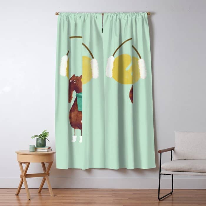 This Moose Is Ready For Winter Window Curtain
