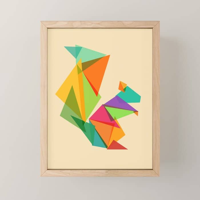 Fractal Geometric Squirrel Mini Art Print