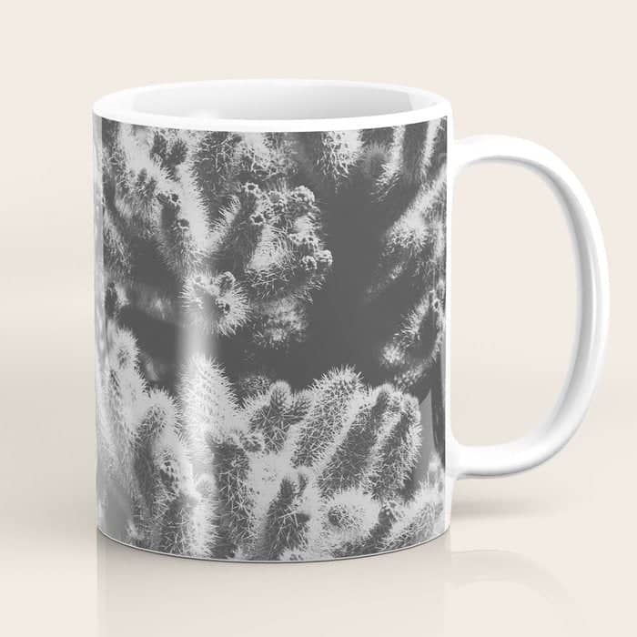 Cholla Cactus Garden (Black + White) Coffee Mug