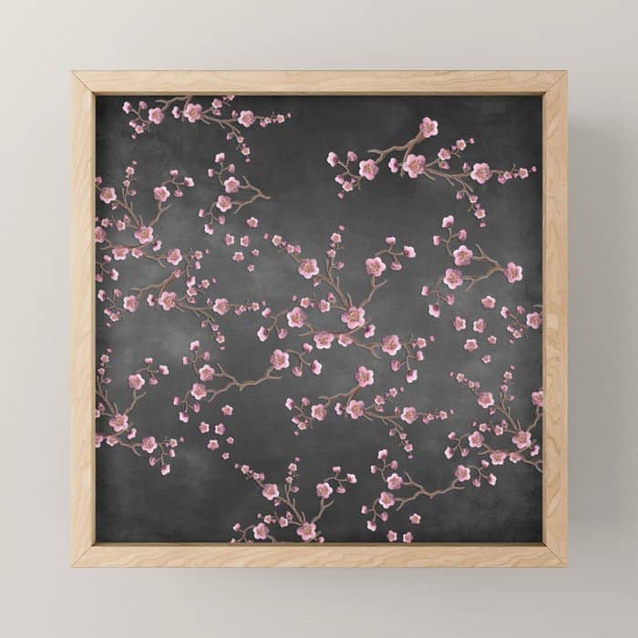 Sakura Love - Grunge Black Mini Art Print