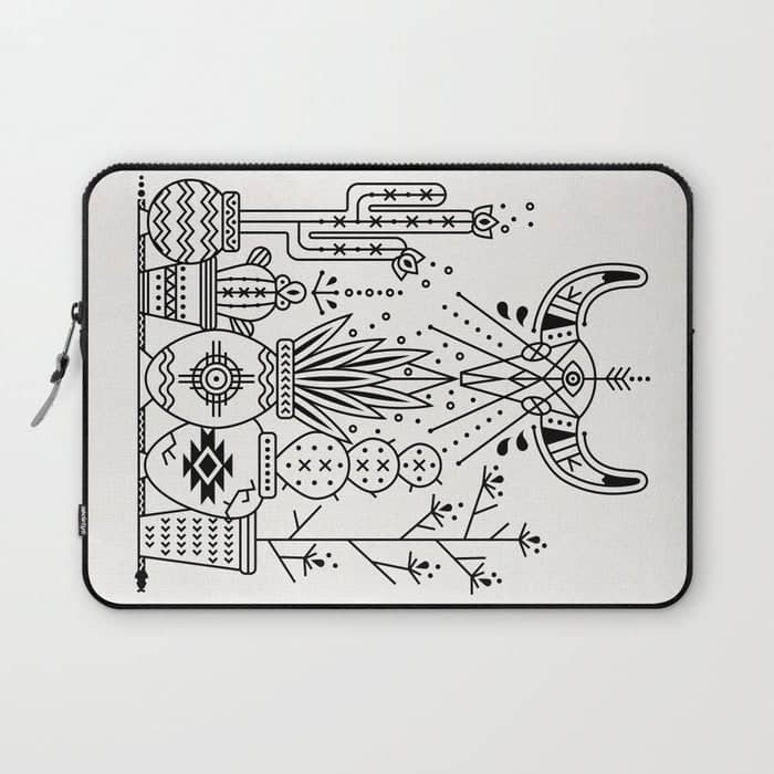 Santa Fe Garden - Black Ink Laptop Sleeve