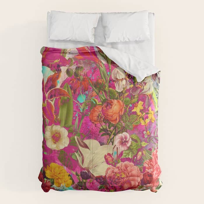Atomic Garden - Vibrant Flowers Comforter