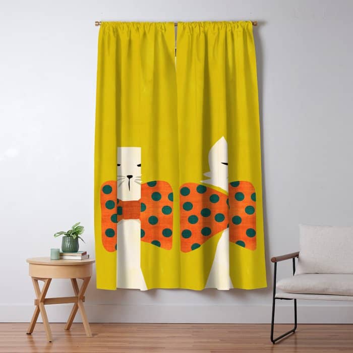 Cat With Incredebly Oversized Humongous Bowtie Window Curtain