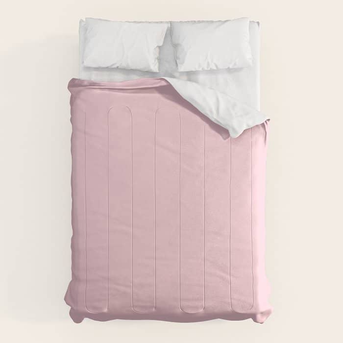 Light Soft Pastel Pink Solid Color Comforter