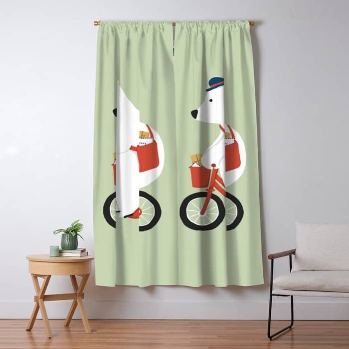 Polar Bear Postal Express Window Curtain