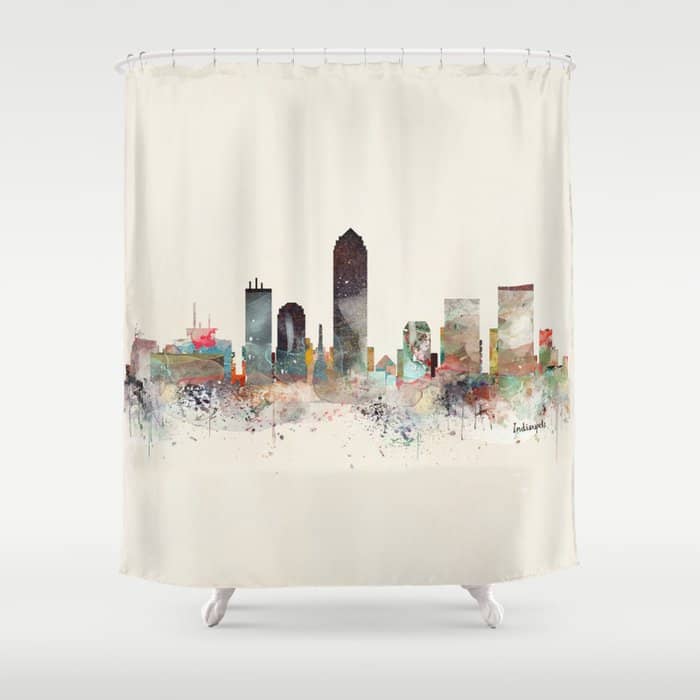 Indianapolis Indiana Skyline Shower Curtain