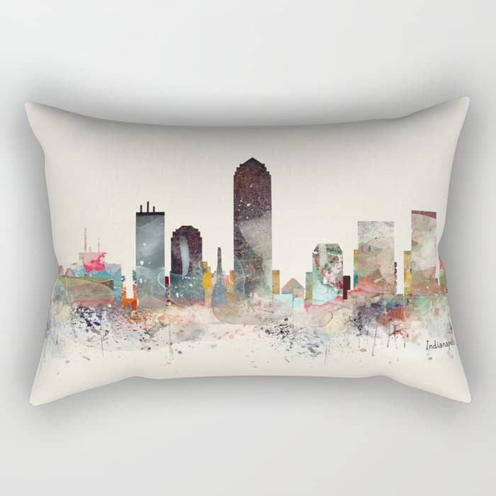 Indianapolis Indiana Skyline Rectangular Pillow