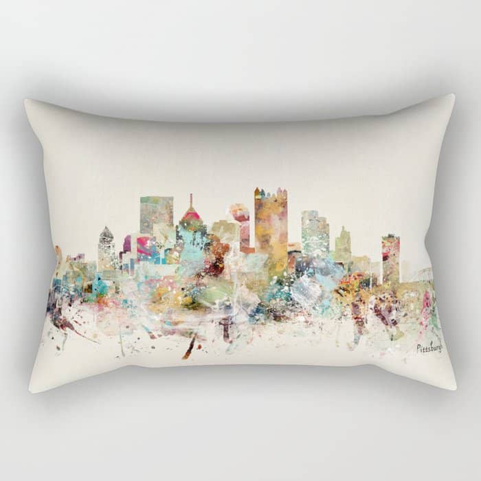 Pittsburgh Pennsylvania Skyline Rectangular Pillow