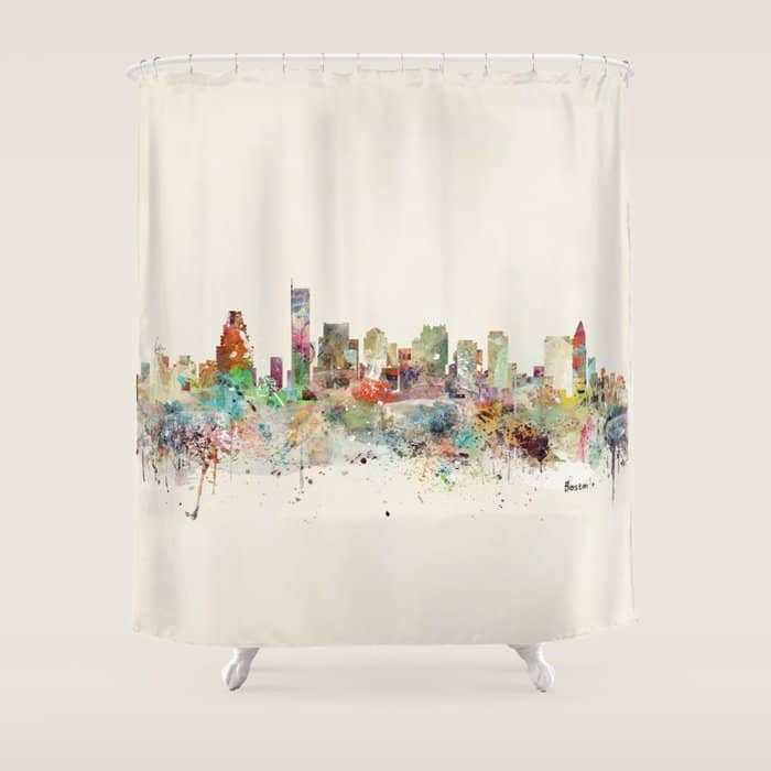 Boston Massachusetts Skyline Shower Curtain