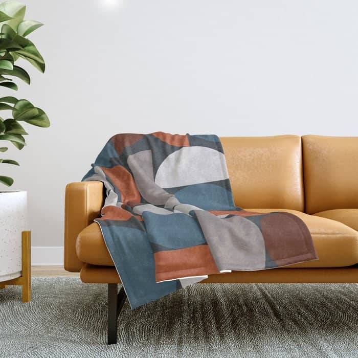 Mid Century Modern Geometric 24 Throw Blanket