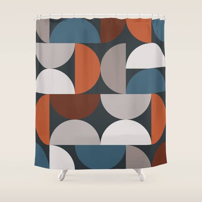 Mid Century Modern Geometric 24 Shower Curtain