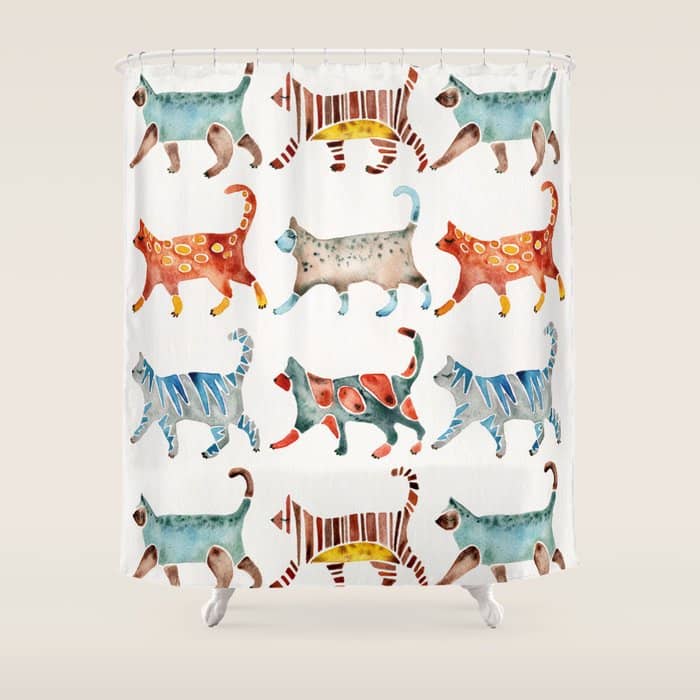 Cat Collection: Watercolor Shower Curtain