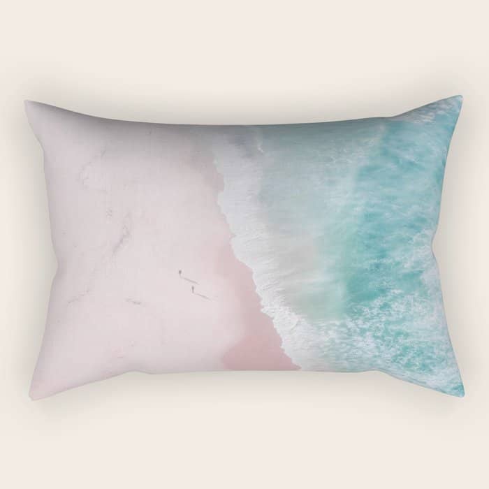 Ocean Walk - Aerial Beach Photography By Ingrid Beddoes Rectangular Pillow