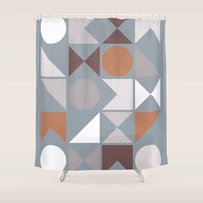 Mid Century Modern Geometric 17 Shower Curtain