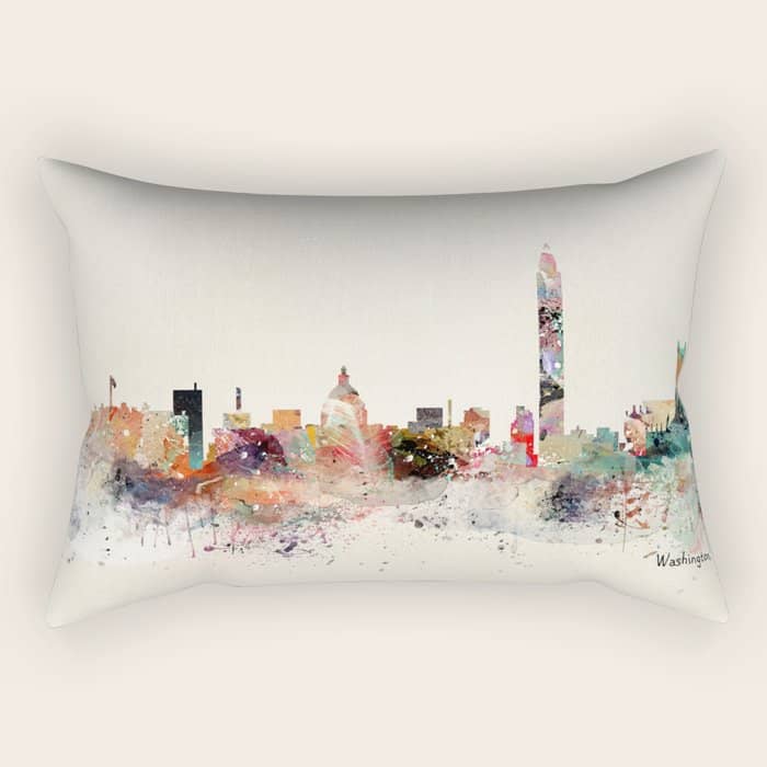 Washington Dc Skyline Rectangular Pillow