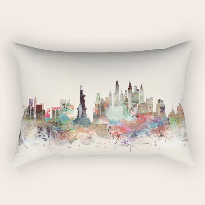 New York City Skyline Rectangular Pillow