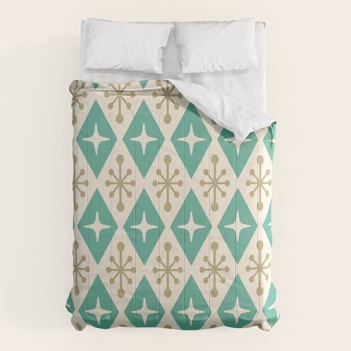 Mid Century Modern Atomic Triangle Pattern 105 Comforter