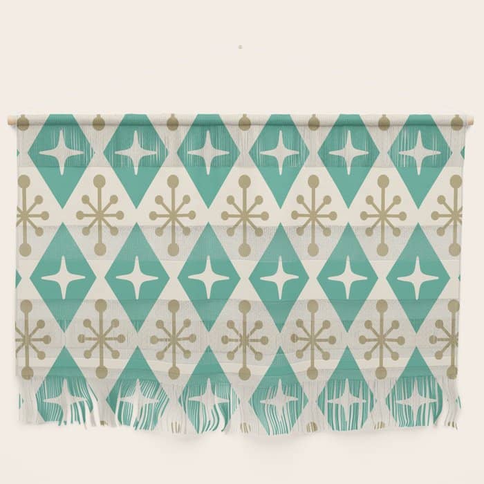 Mid Century Modern Atomic Triangle Pattern 105 Wall Hanging