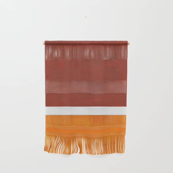 Burnt Sienna Yellow Ochre Rothko Minimalist Mid Century Abstract Color Field Squares Wall Hanging
