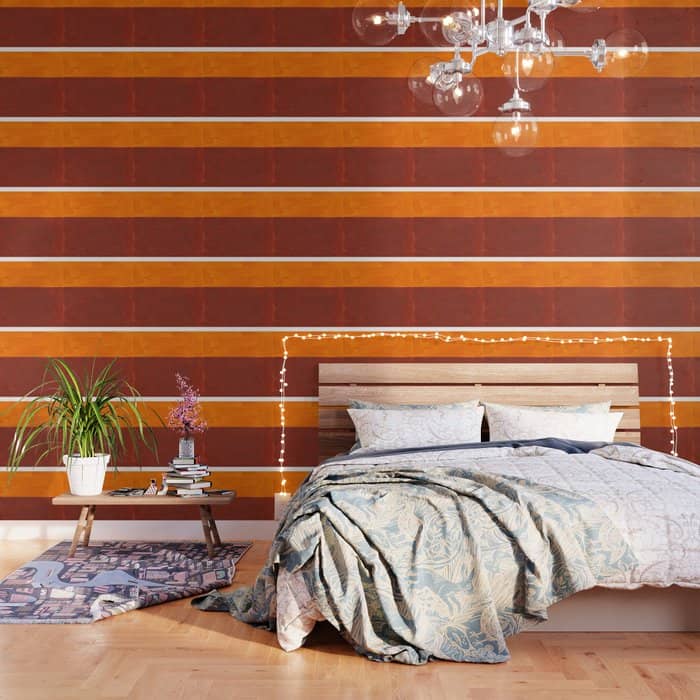 Burnt Sienna Yellow Ochre Rothko Minimalist Mid Century Abstract Color Field Squares Wallpaper