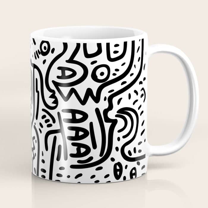 Street Art Graffiti Love Black And White Coffee Mug