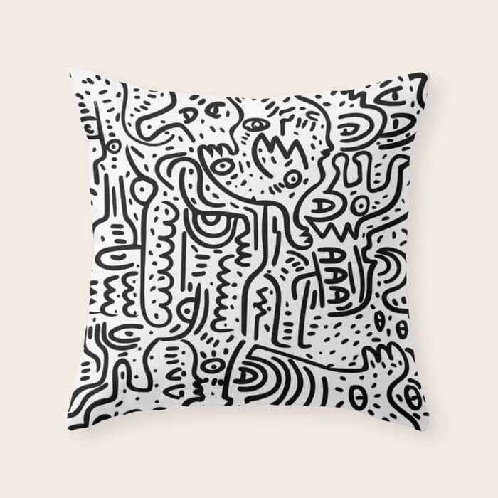 Street Art Graffiti Love Black And White Throw Pillow