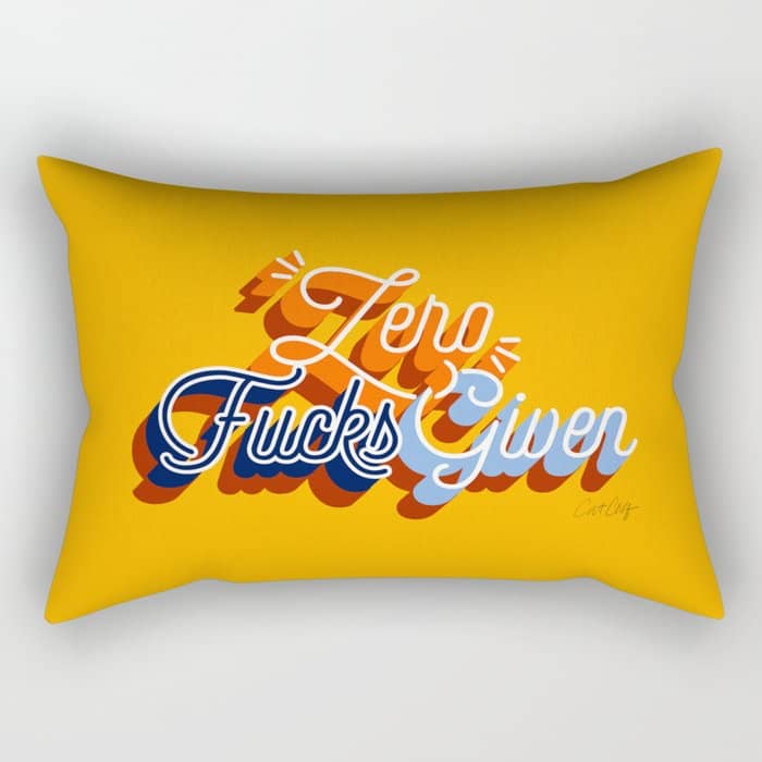 Zero F*Cks Given - Yellow & Blue Palette Rectangular Pillow