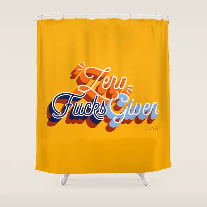 Zero F*Cks Given - Yellow & Blue Palette Shower Curtain