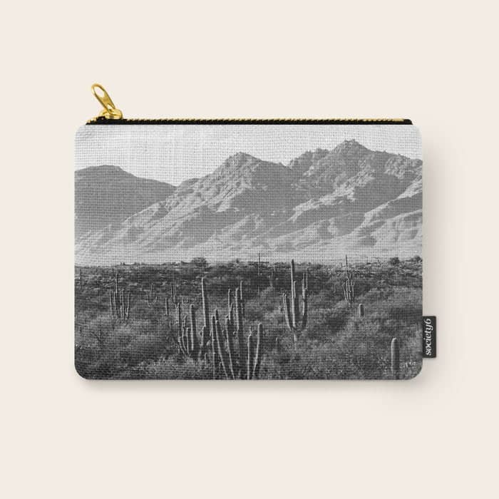 Wild West Iii - Tucson - Black & White Version Carry All Pouch