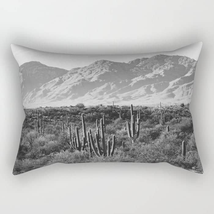Wild West Iii - Tucson - Black & White Version Rectangular Pillow