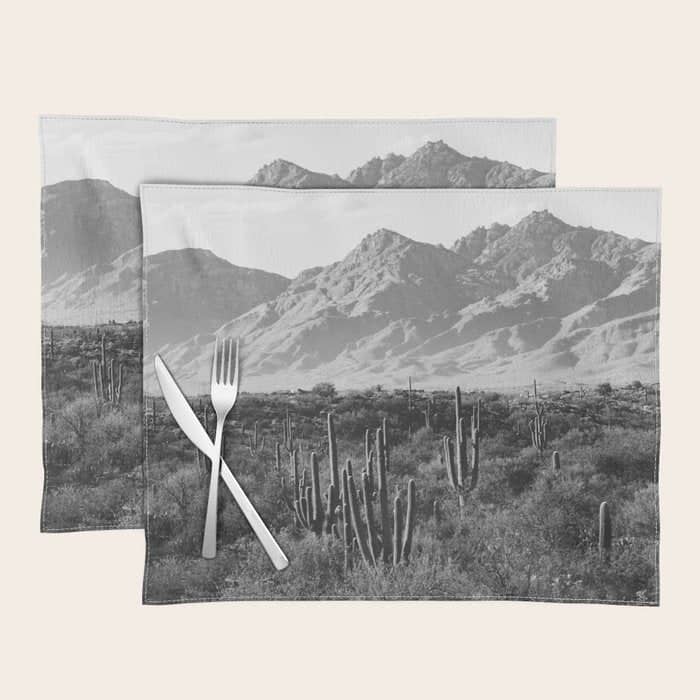 Wild West Iii - Tucson - Black & White Version Placemat