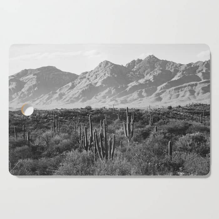 Wild West Iii - Tucson - Black & White Version Cutting Board