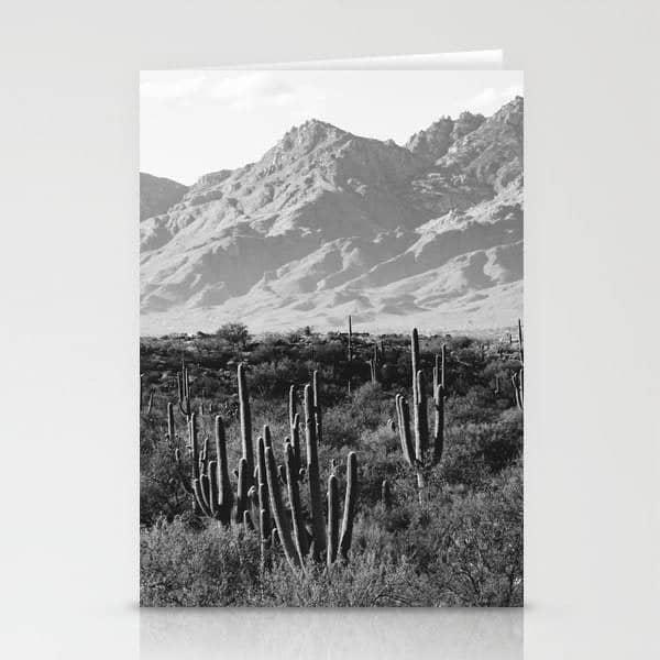 Wild West Iii - Tucson - Black & White Version Stationery Card