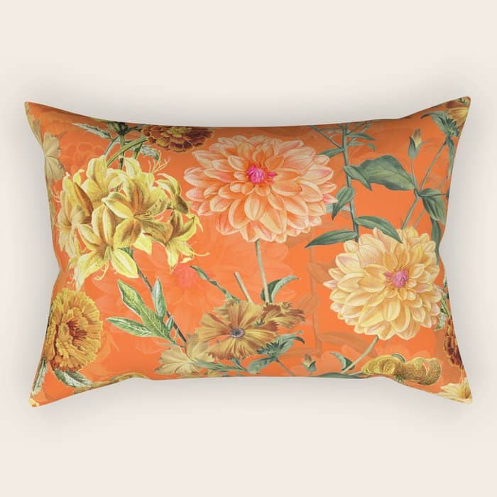 Vintage & Shabby Chic - Warm Sunny Yellow Flower Garden Rectangular Pillow