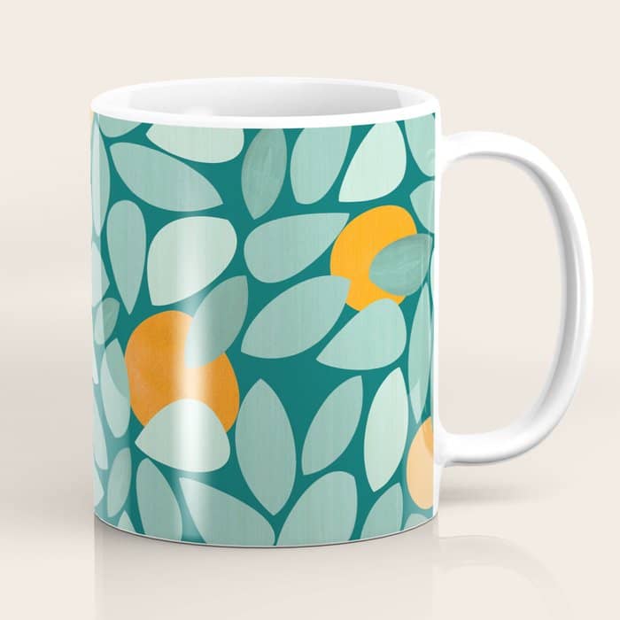 Sunny Orange Grove Abstract Pattern Coffee Mug