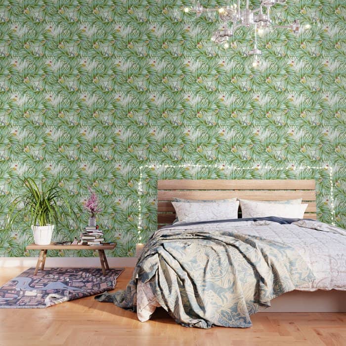 Birds On The Leaves Of The Jungle Wallpaper