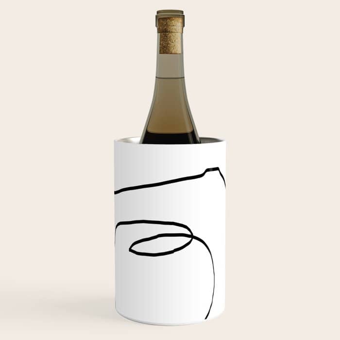 Abstract Head, Minimalist Line Art Wine Chiller