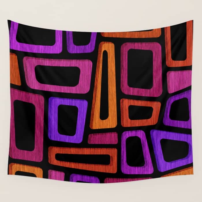 Palm Springs Modern Tiki Design Wall Tapestry