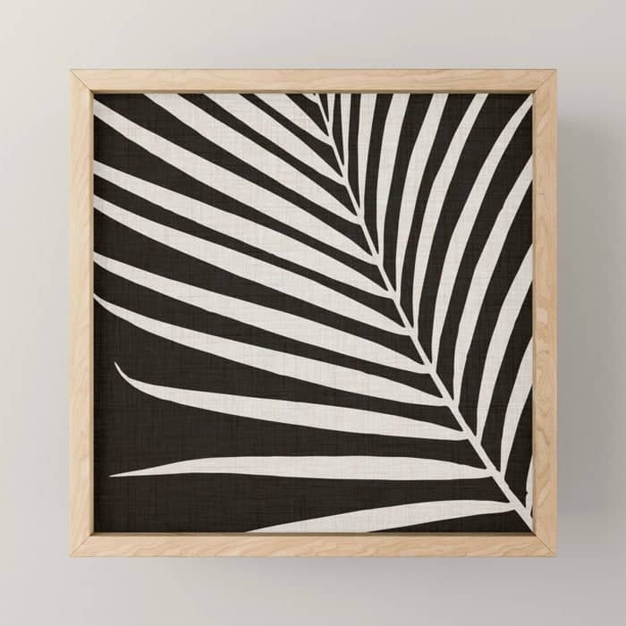 Black And White Palm Frond Mini Art Print