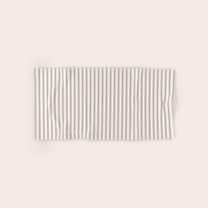 Mattress Ticking Narrow Striped Pattern In Dark Brown And White Bath Towel