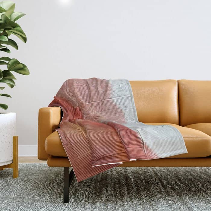 Desert Journey [2]: A Textured, Abstract Piece In Pinks, Reds, And White By Alyssa Hamilton Art Throw Blanket
