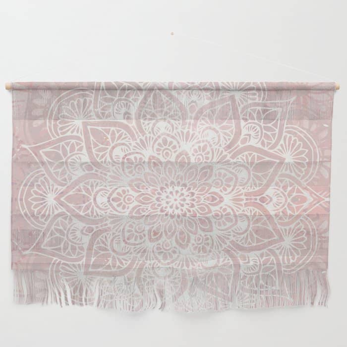 Mandala Yoga Love, Blush Pink Floral Wall Hanging