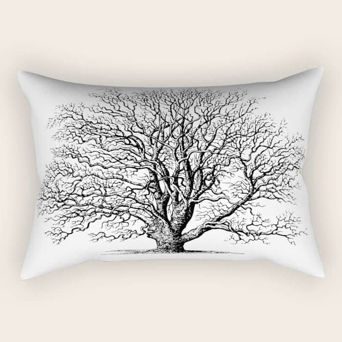 Oak Tree Botanical No2 Rectangular Pillow