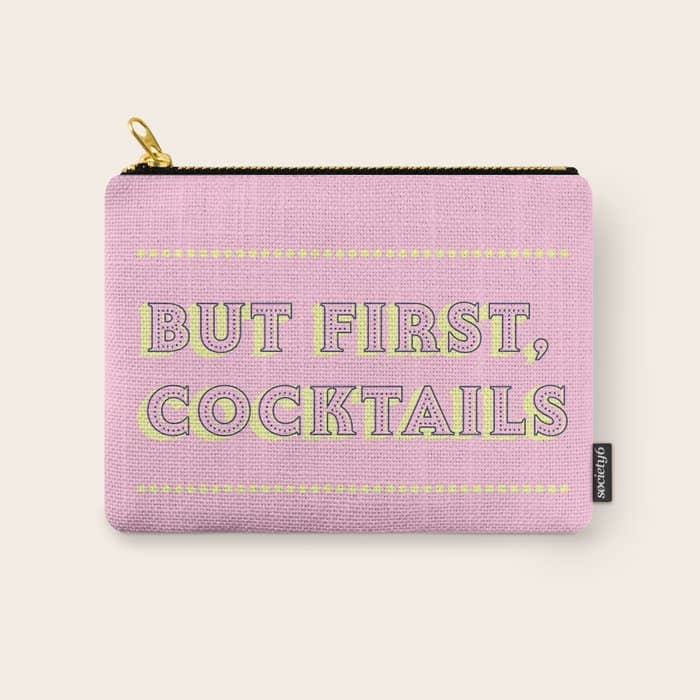 Pastel Pink Party Cocktails Carry All Pouch