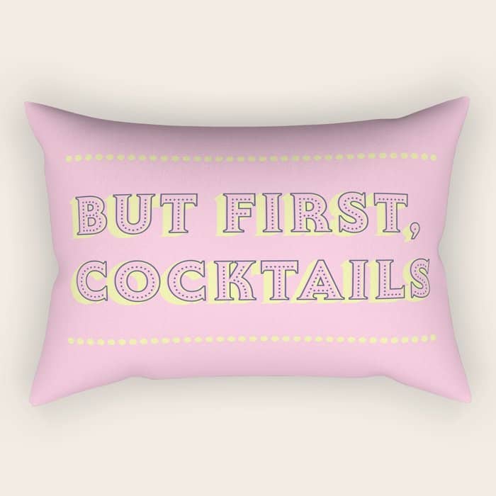 Pastel Pink Party Cocktails Rectangular Pillow