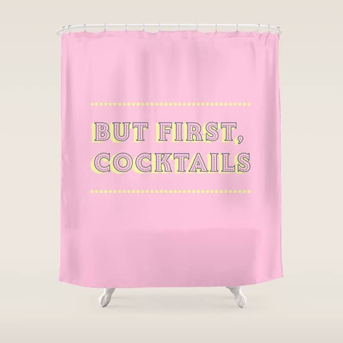 Pastel Pink Party Cocktails Shower Curtain