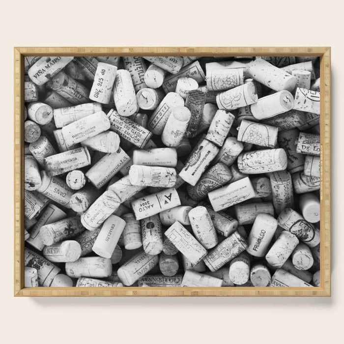 Something Nostalgic Ii Twist-Off Wine Corks In Black And White #Decor #Homestorie #Buyart Serving Tray