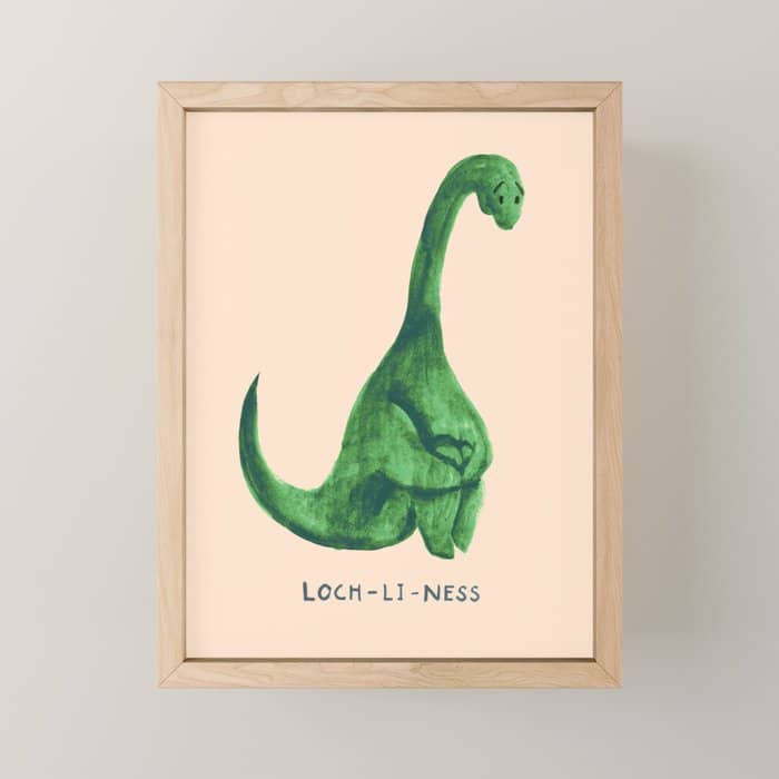 Lonely Loch Ness Monster (Loch-Li-Ness) Mini Art Print