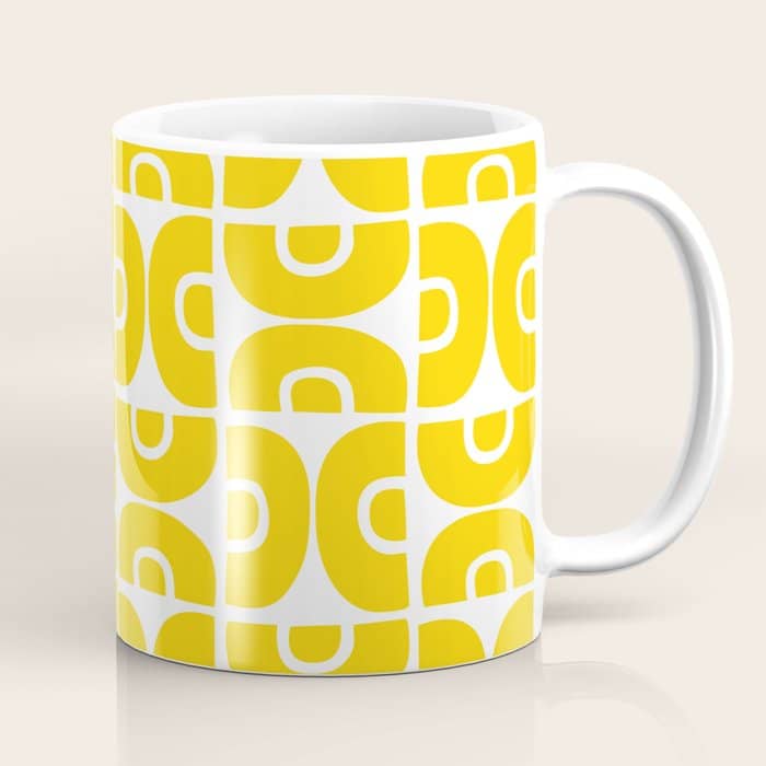 Mid Century Modern Pattern Yellow Coffee Mug