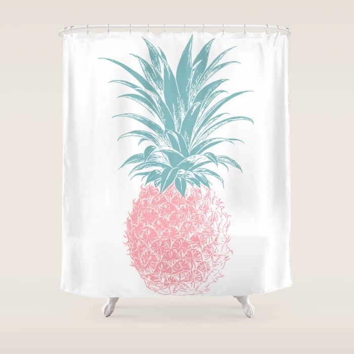Simple Modern Boho Pineapple Drawing Shower Curtain